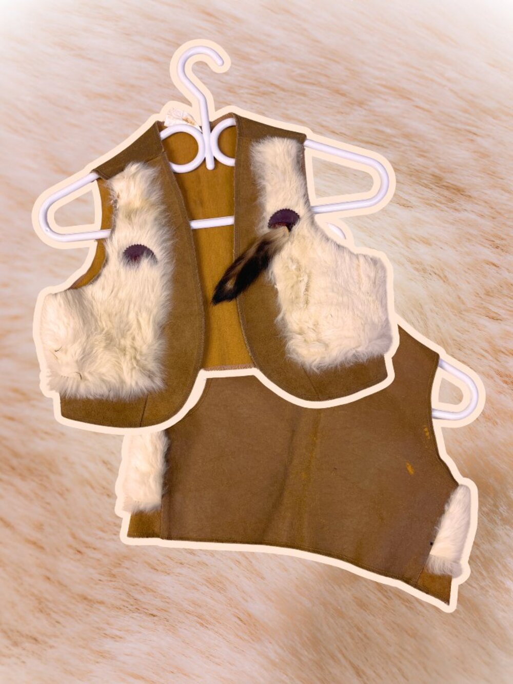 Vintage Indigenous Children's Rabbit Fur Vest Canadian Made